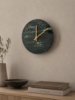 Zegar ścienny Marble Time zielony marmur złote wskazówki Zuiver